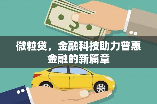 正宁微粒贷，金融科技助力普惠金融的新篇章