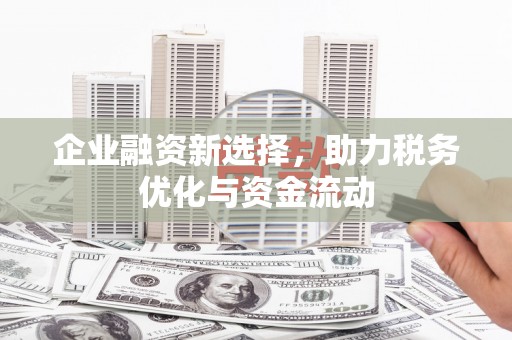 正宁企业融资新选择，助力税务优化与资金流动