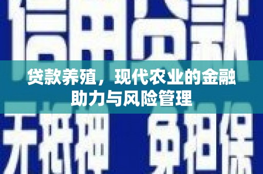 正宁贷款养殖，现代农业的金融助力与风险管理