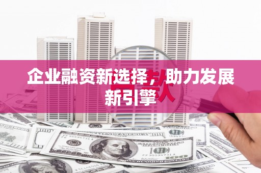 正宁企业融资新选择，助力发展新引擎
