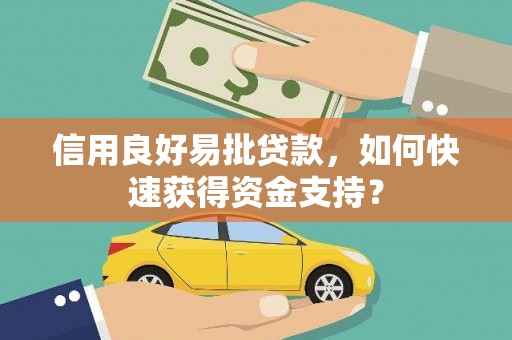 正宁信用良好易批贷款，如何快速获得资金支持？