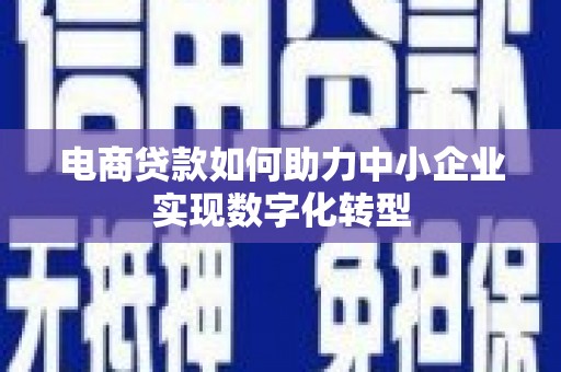 正宁电商贷款如何助力中小企业实现数字化转型