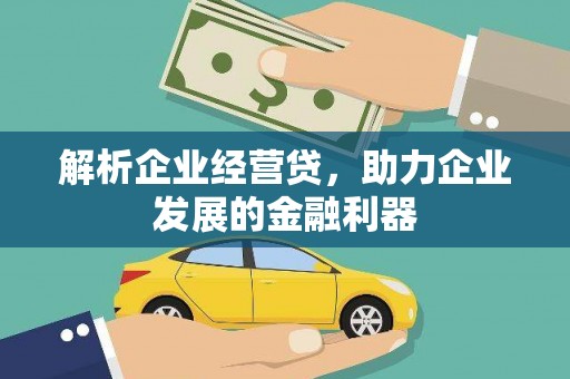 正宁解析企业经营贷，助力企业发展的金融利器