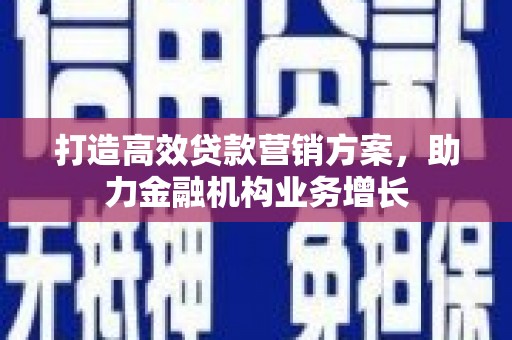 正宁打造高效贷款营销方案，助力金融机构业务增长