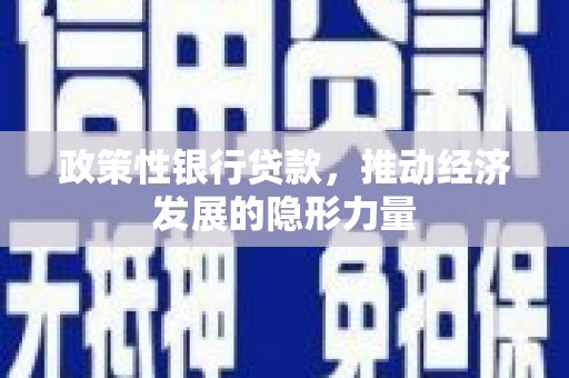 正宁政策性银行贷款，推动经济发展的隐形力量