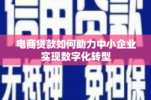 正宁电商贷款如何助力中小企业实现数字化转型