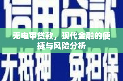 正宁无电审贷款，现代金融的便捷与风险分析