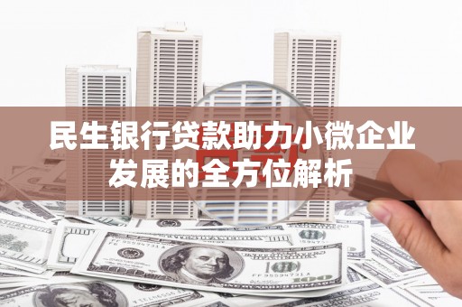 正宁民生银行贷款助力小微企业发展的全方位解析