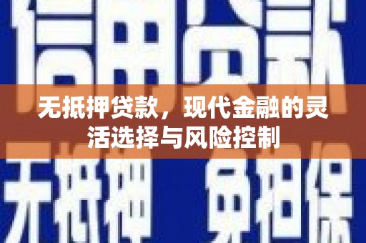 正宁无抵押贷款，现代金融的灵活选择与风险控制