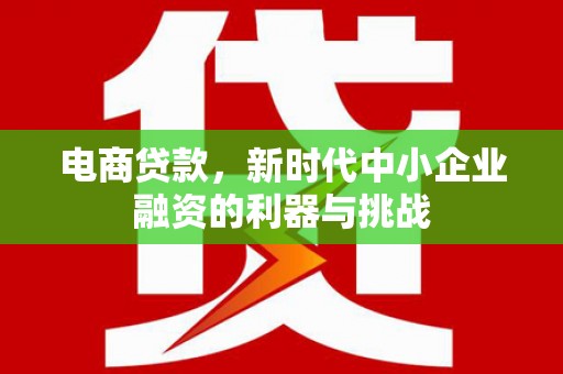 正宁电商贷款，新时代中小企业融资的利器与挑战
