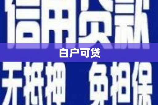 正宁白户可贷