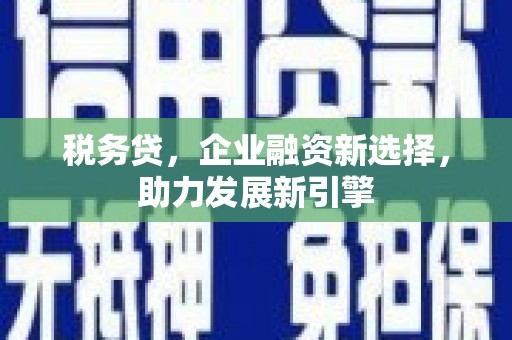 正宁税务贷，企业融资新选择，助力发展新引擎