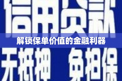 正宁解锁保单价值的金融利器