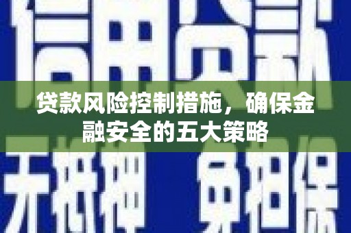 正宁贷款风险控制措施，确保金融安全的五大策略