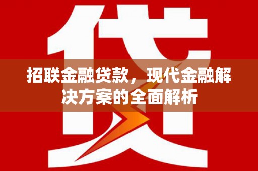 正宁招联金融贷款，现代金融解决方案的全面解析