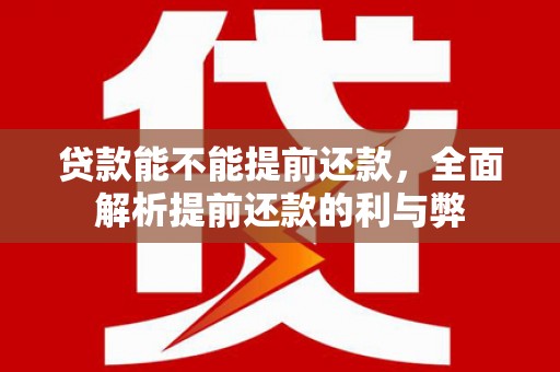 正宁贷款能不能提前还款，全面解析提前还款的利与弊