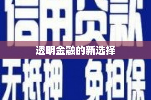 正宁透明金融的新选择